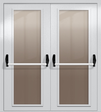 Двупольная дверь eiw-60 с максимальными стеклами и ручками «антипаника» (цвет светло-серый RAL 7047) Двупольная дверь eiw-60 с максимальными стеклами и ручками «антипаника» (цвет светло-серый RAL 7047)