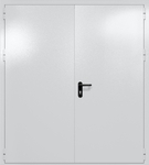 Двупольная глухая дверь ei-60 с ручками «антипаника» (цвет светло-серый RAL 7047)