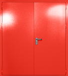 Двупольная глухая дверь ei-60 с ручками «антипаника» (цвет красный RAL 3020)