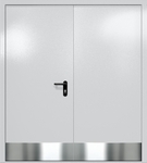 Двупольная глухая дверь ei-60 с отбойниками (цвет светло-серый RAL 7047)