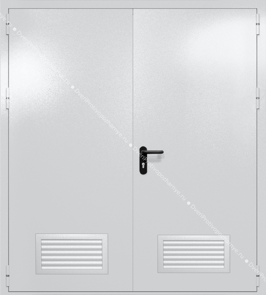 Двупольная глухая дверь ei-60 с вентиляцией (цвет светло-серый RAL 7047)