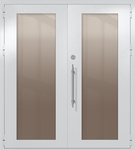 Двупольная техническая дверь с максимальными стеклами (цвет светло-серый RAL 7047)