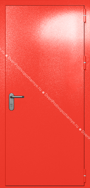 Однопольная глухая дверь ei-60 с ручкой «антипаника» (цвет красный RAL 3020)
