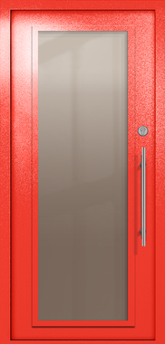 Однопольная техническая дверь с максимальным стеклом (цвет красный RAL 3020)