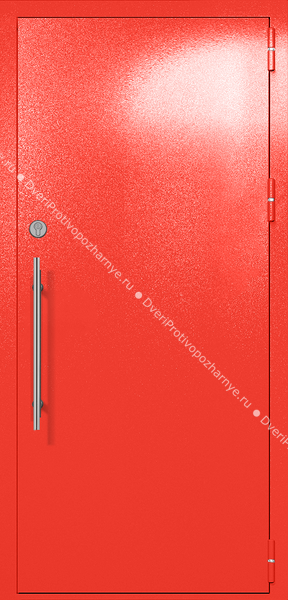 Однопольная глухая техническая дверь (цвет красный RAL 3020)