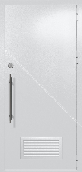 Однопольная глухая техническая дверь с вентиляцией (цвет светло-серый RAL 7047)