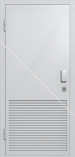 Однопольная глухая техническая дверь с вентиляцией (цвет светло-серый RAL 7047)