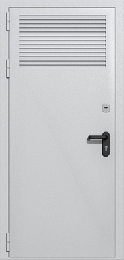 Однопольная глухая техническая дверь с вентиляцией (цвет светло-серый RAL 7047)