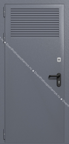 Однопольная глухая техническая дверь с вентиляцией (цвет темно-серый RAL 7015)